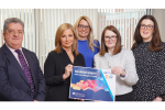 L-R Ronnie Armour NICS Disability Champion; Jill Minne, Director People and Organisational Development; Cathy Casey, HR Policy Lead; Dr Caoimhe Archibald, Minister of Finance and Aisling Quinn, Director HR Policy 