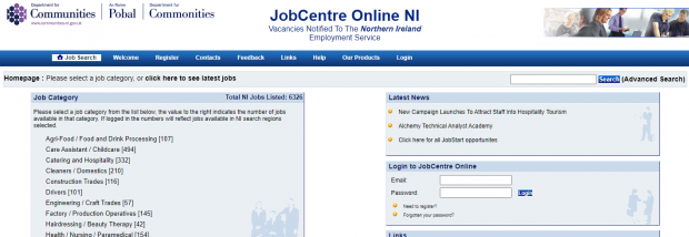 Previous Job Centre Online Homepage