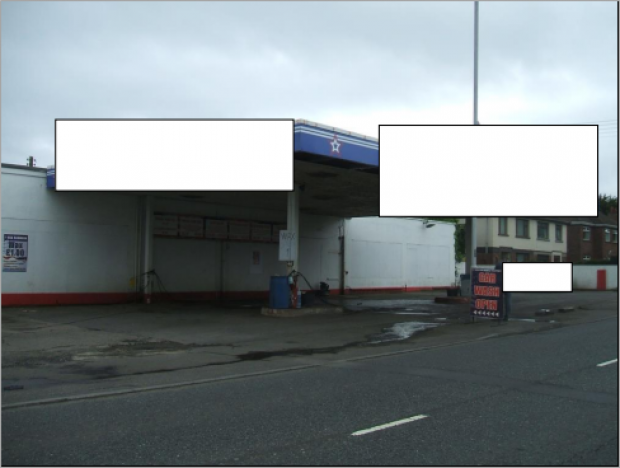 Example image of a car wash on the site of a former filling station