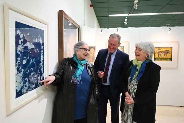 Minister Conor Murphy at the launch the “All creatures great and small” art exhibition.