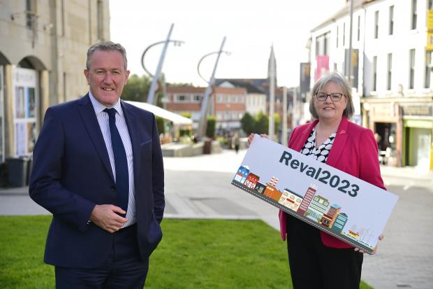 Finance Minister Conor Murphy and Commissioner of Valuation Angela McGrath launch Reval2023