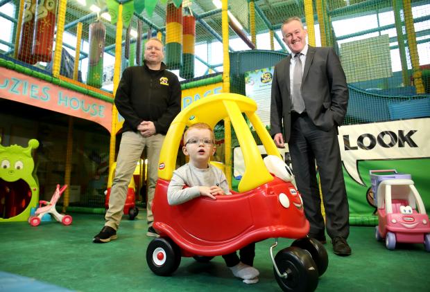 Finance Minister Conor Murphy during a visit to Funky Monkeys in Belfast.