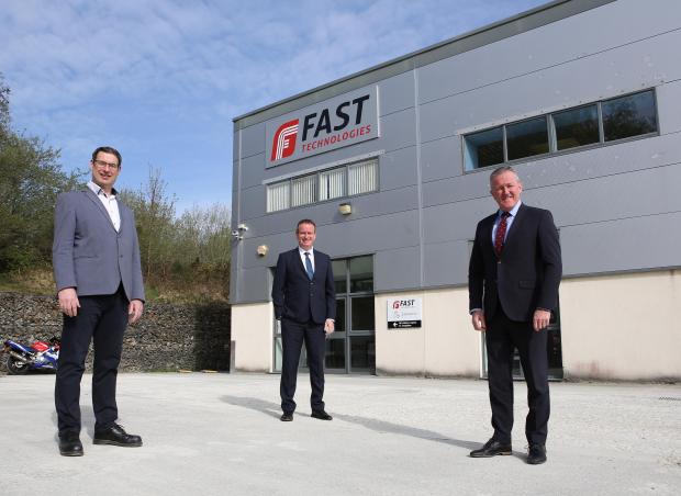 Finance Minister Conor Murphy with representatives from Fast Technologies