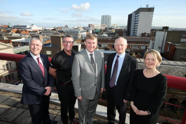 Finance Minister Mervyn Storey opening the Belfast entrepreneurial Spark Hatchery