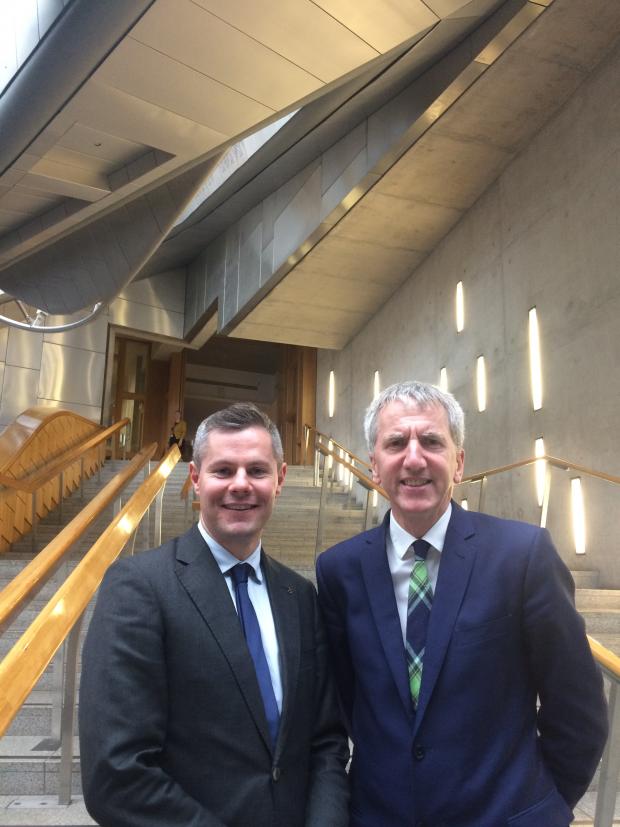 Finance Minister Máirtín Ó Muilleoir picture with Scottish Finance Minister Derek MacKay MSP