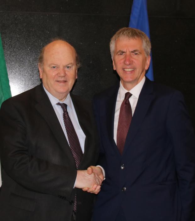 Finance Minister Máirtín Ó Muilleoir MLA today met the Irish Minister for Finance Michael Noonan TD in Dublin. 